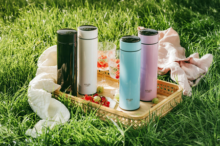 Kubek termiczny Termos LED Biały 473ml Do Kawy i Herbaty Adler AD 4506