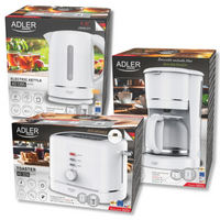 Ekspres przelewowy do kawy + toster + czajnik elektryczny Adler