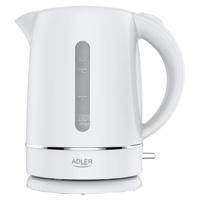 Czajnik elektryczny 2200W, 1.7L, płaska grzałka, filtr antywapienny Adler AD 1385 White