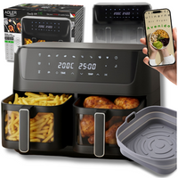 Frytkownica beztłuszczowa 11L, 2 kosze, Air Fryer 2700W, 8 programów Adler AD 6324