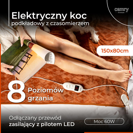 Elektryczny Koc Podkładowy z Timerem Camry CR 7435