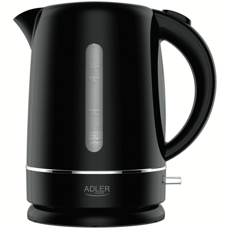 Czajnik elektryczny 2200W, 1.7L, płaska grzałka, filtr antywapienny Adler AD 1385 Black