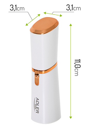 Trymer damski do twarzy, dyskretny, bezbolesna depilacja, lampka LED Adler AD 2939