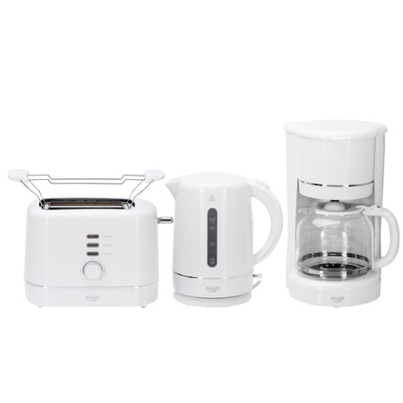 Ekspres przelewowy do kawy + toster + czajnik elektryczny Adler