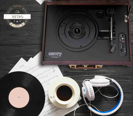 Gramofon Walizkowy Retro z Wbudowanymi Głośnikami, Przenośny, Camry CR 1149