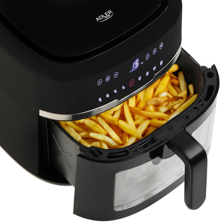Frytkownica beztłuszczowa 8L, Air Fryer 2500W, 9 programów, dotyk LED Adler AD 6318