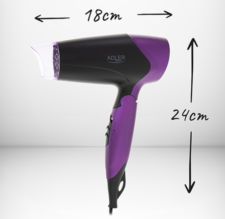 Suszarka do Włosów 1600W Kompaktowa, Lekka, Energooszczędna Adler AD 2260