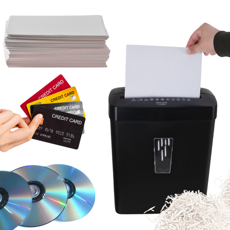 Niszczarka do dokumentów Adler 200W czarna | AD1037B