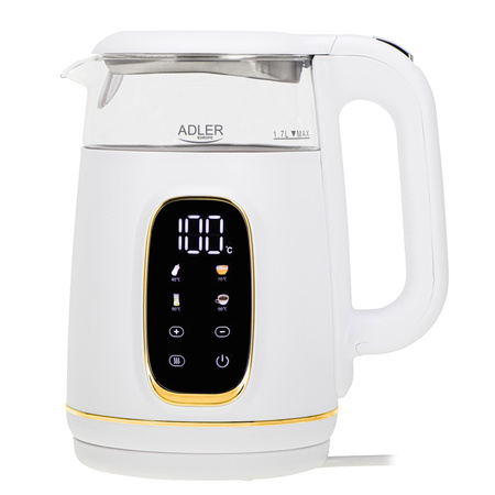Czajnik elektryczny z regulacją temperatury, szklany, 1.7L 2200W Adler AD 1305 wg
