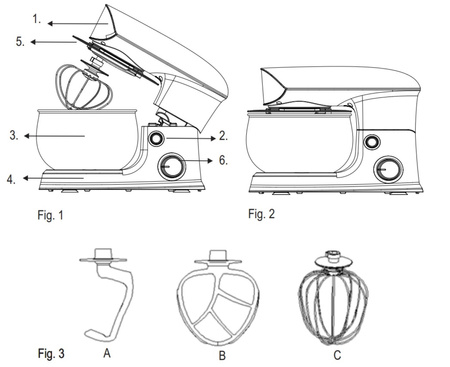 Robot kuchenny planetarny 1200W, biały, wielofunkcyjny - Adler AD 4226