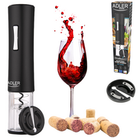 Elektryczny otwieracz do wina z cichym mechanizmem i ergonomicznym uchwytem, Adler, SKU: AD 4490
