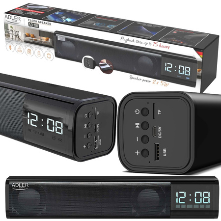Soundbar z Budzikiem Adler AD 1191 - Kompaktowy, Nowoczesny Głośnik AUDIO