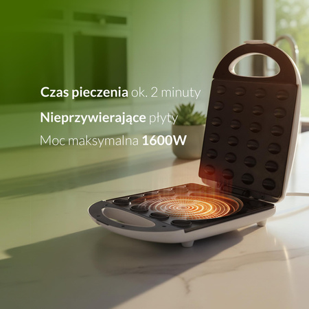 Opiekacz do orzeszków XL, 24 szt., powłoka nieprzywierająca, moc 1600W, avenido AV 3090