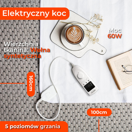 Elektryczny koc podkładowy z czasomierzem, regulacją temperatury - Camry CR 7422