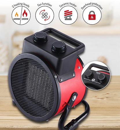 Ceramiczna Nagrzewnica 2400W z Regulacją Temperatury, Kompaktowy Design - Camry CR 7743