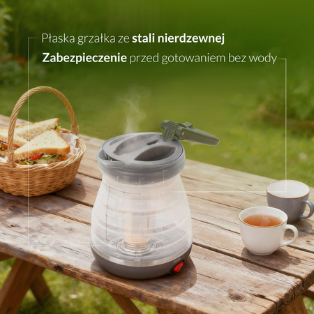 Czajnik elektryczny, turystyczny, składany 0,6L, silikonowy, 750W, z torbą, avenido AV1384