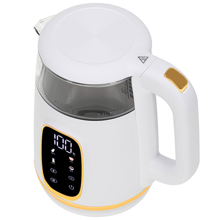 Czajnik elektryczny z regulacją temperatury, szklany, 1.7L 2200W Adler AD 1305 wg