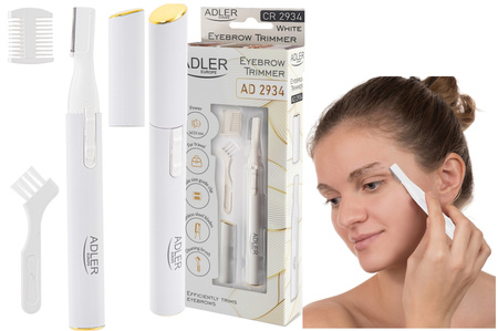 Trymer do brwi biały z precyzyjną końcówką i eleganckim designem - Adler AD 2934