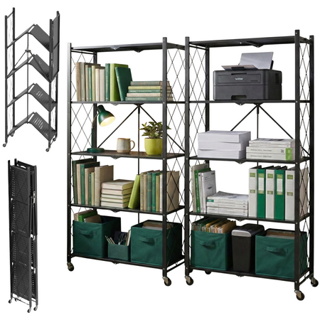 Zestaw 2 regałów składanych mobilnych na kółkach udźwig 100 kg bez montażu Avenido AV 6817