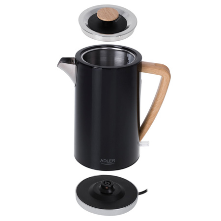 Czajnik metalowy 1,7L, czarny, STRIX, Adler - SKU: AD 1347