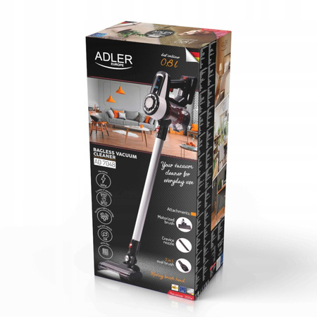 Odkurzacz bezprzewodowy pionowy ręczny 3w1 bezworkowy cyklonowy z elektroszczotką Adler AD 7048