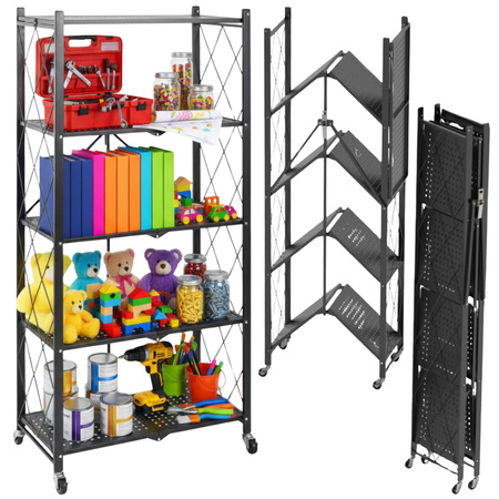 Zestaw 2 regałów składanych mobilnych na kółkach udźwig 100 kg bez montażu Avenido AV 6817