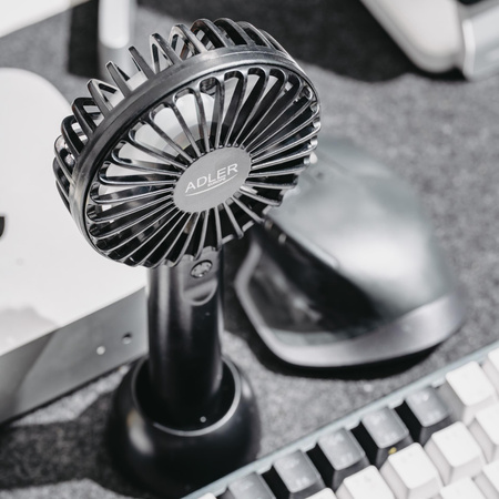 Mini wentylator USB, 3 prędkości, cicha praca, podróżny, biurkowy – Adler AD 7338
