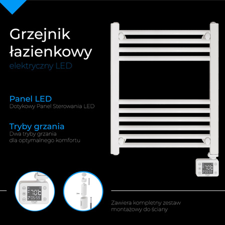 Grzejnik łazienkowy elektryczny 400W, LED, regulacja temp., IP24 Adler AD 7823