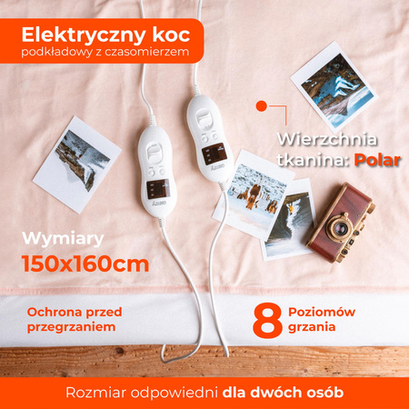 Elektryczny Koc Podkładowy z Timerem, Komfortowy i Ergonomiczny - Camry CR 7424