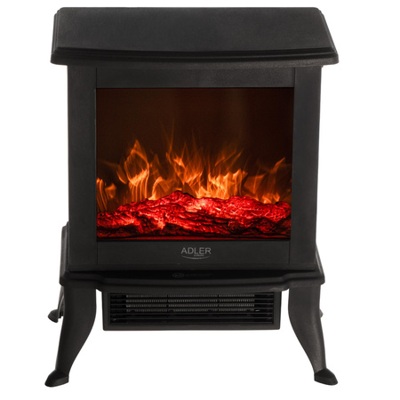 Kominek elektryczny z efektem płomienia, grzejnik elektryczny 1800W, wolnostojący Adler AD 7754