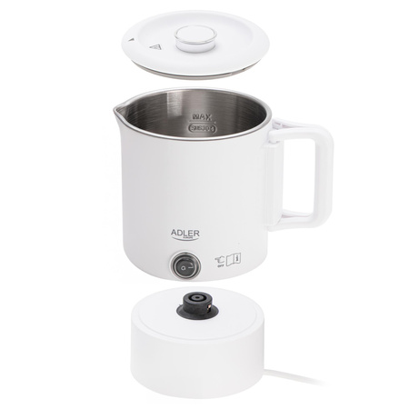 Czajnik turystyczny 0.8L, składany, podwójne ścianki, płaska grzałka Adler AD 1388