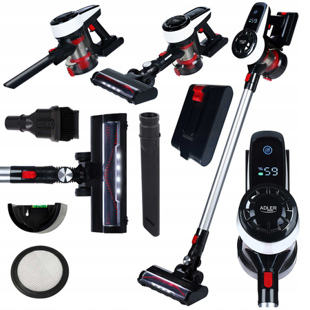 Odkurzacz bezprzewodowy pionowy ręczny 3w1 bezworkowy cyklonowy z elektroszczotką Adler AD 7048