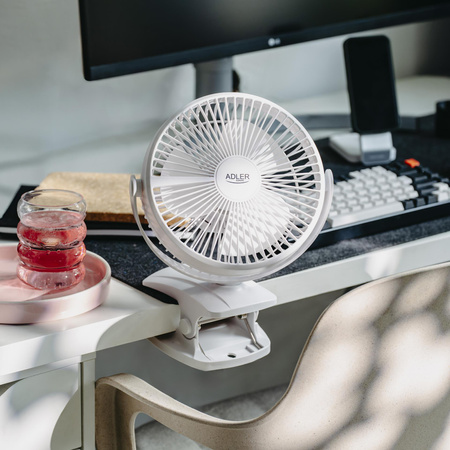 Wentylator biurkowy z klipsem 2w1 Adler AD7342 biały