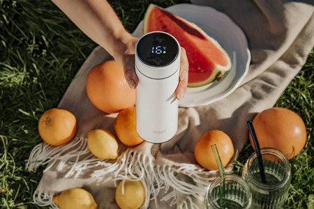 Kubek termiczny Termos LED Biały 473ml Do Kawy i Herbaty Adler AD 4506