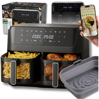 Frytkownica beztłuszczowa 11L, 2 kosze, Air Fryer 2700W, 8 programów Adler AD 6324