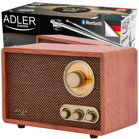 Retro Radio Bluetooth | Elegancki Design | Wysoka Jakość Dźwięku – Adler AD 1171