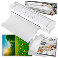 Laminator A3 i A4 z trymerem, 170W, szybkie nagrzewanie Adler AD 1042w + 100 sztuk folii