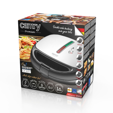 Wielofunkcyjny Opiekacz 6 w 1 do Kanapek Camry, Model CR 3057