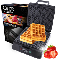 Gofrownica Adler 1500 W, Kompaktowa, Łatwa w Użyciu - AD 3036