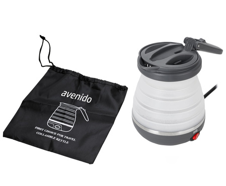 Czajnik elektryczny, turystyczny, składany 0,6L, silikonowy, 750W, z torbą, avenido AV1384