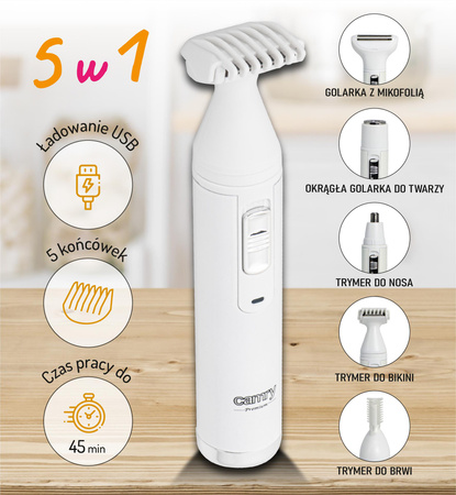 Trymer foliowy wielofunkcyjny z golarką do ciała Camry CR 2935