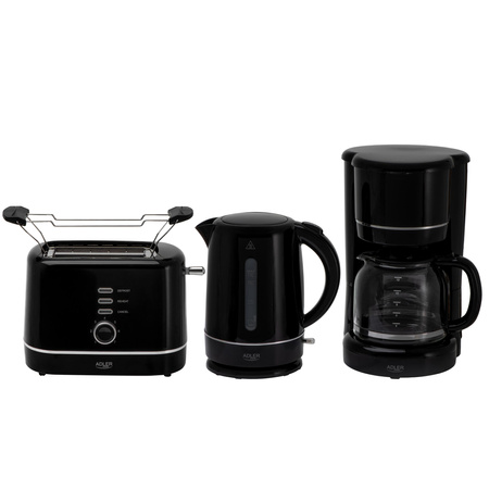 Ekspres przelewowy do kawy + toster + czajnik elektryczny Adler