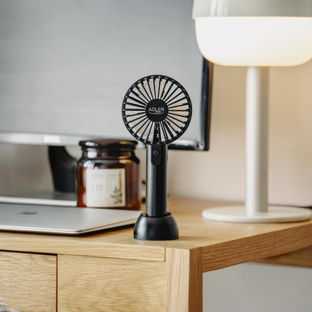 Mini wentylator USB, 3 prędkości, cicha praca, podróżny, biurkowy – Adler AD 7338