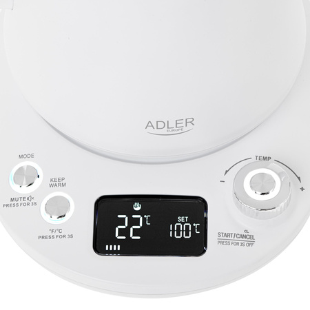 Czajnik elektryczny z regulacją temperatury i długą wylewką 1,0L Adler AD 1349