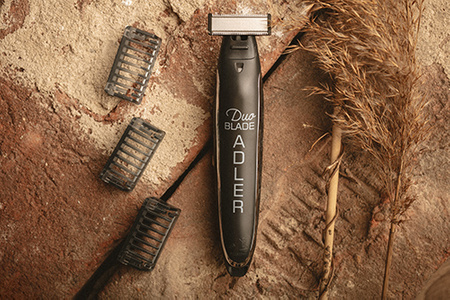 Trymer męski do zarostu, ładowanie USB, dioda LED, 3 nakładki, Adler AD 2922