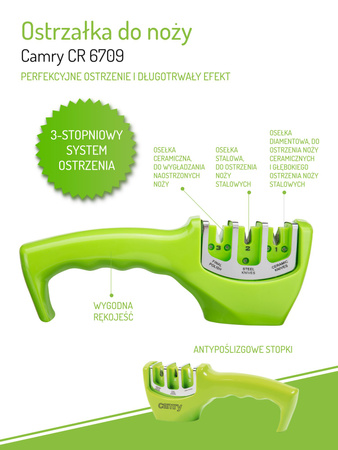 Elektryczna Ostrzałka do Noży Camry – Kompaktowa, Wydajna, Precyzyjna CR 6709