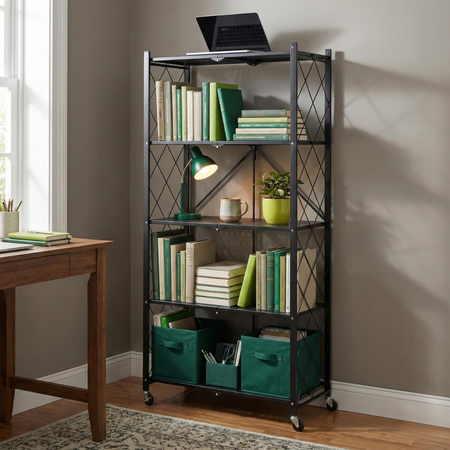 Zestaw 2 regałów składanych mobilnych na kółkach udźwig 100 kg bez montażu Avenido AV 6817