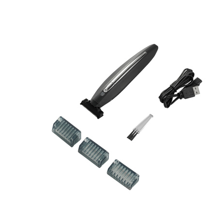 Trymer męski do zarostu, ładowanie USB, dioda LED, 3 nakładki, Adler AD 2922