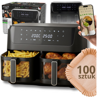 Frytkownica beztłuszczowa 11L, 2 kosze, Air Fryer 2700W, 8 programów Adler AD 6324