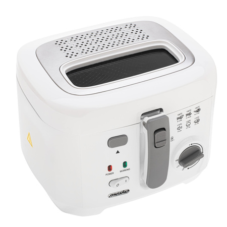 Frytkownica elektryczna, frytownica tłuszczowa 2,5L, 1800W, filtr, wyjmowany pojemnik, ochrona – Mesko MS 4908G
